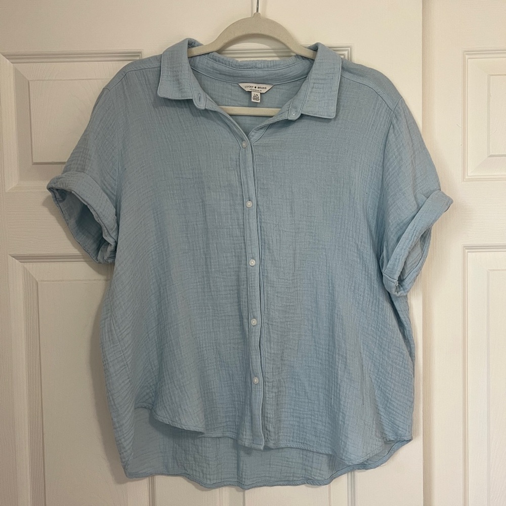 Lucky Brand Muslin Button Down Top